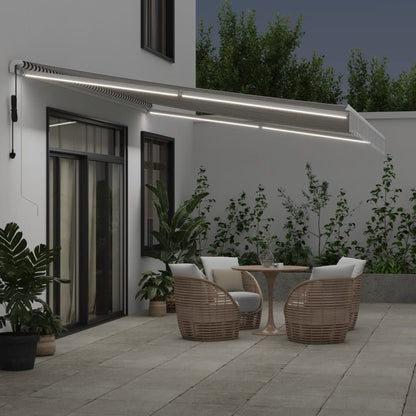 Toldo Retráctil Automático Luz Led Antracita Blanco 500x350 Cm_2