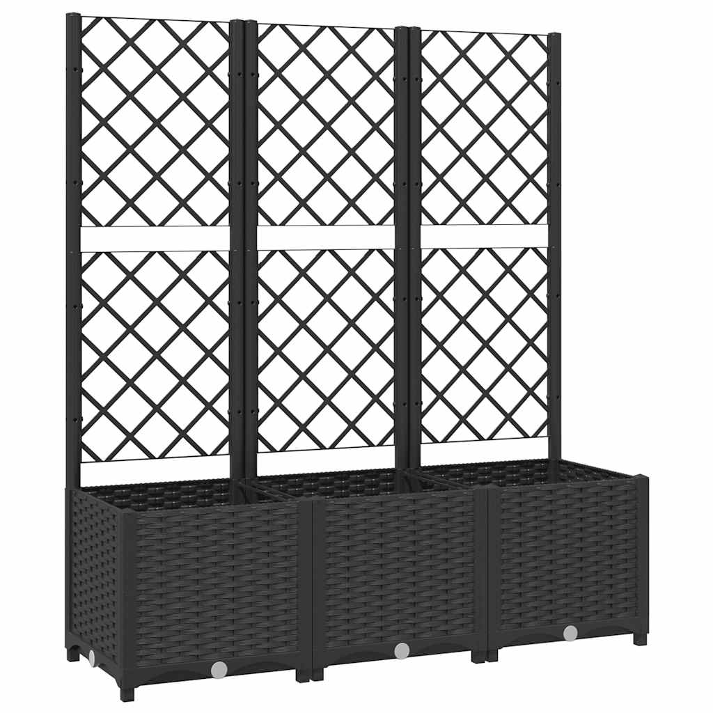 Jardinera De Jardín Con Enrejado, Color Negro, 120 X 40 X 136 Cm, Pp_0