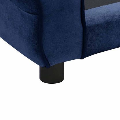 Vidaxl Sofá Para Perros Felpa Azul 72x45x30 Cm_5