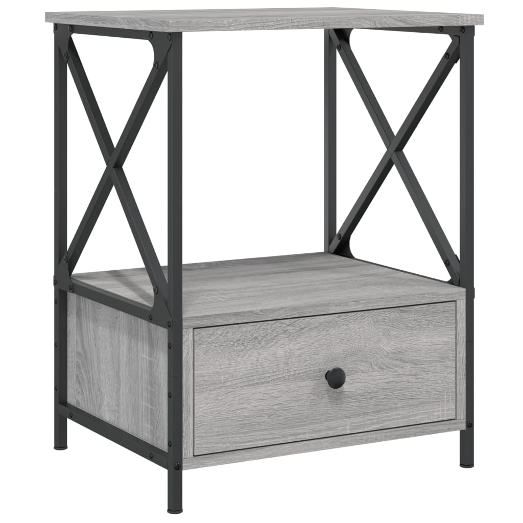 Mesita De Noche 2 Uds Madera Ingeniería Gris Sonoma 50x41x65 Cm_3