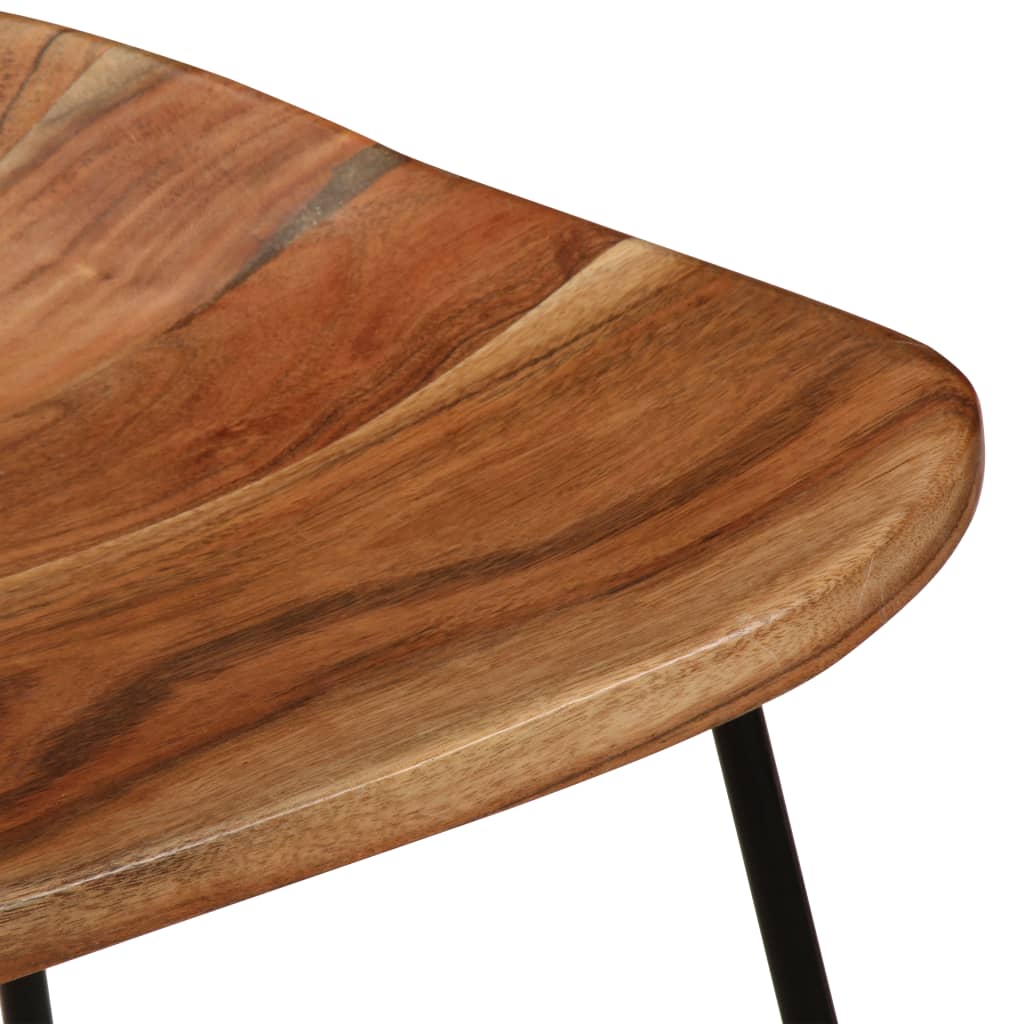 Taburetes De Cocina 2 Unidades Madera Maciza De Acacia_3