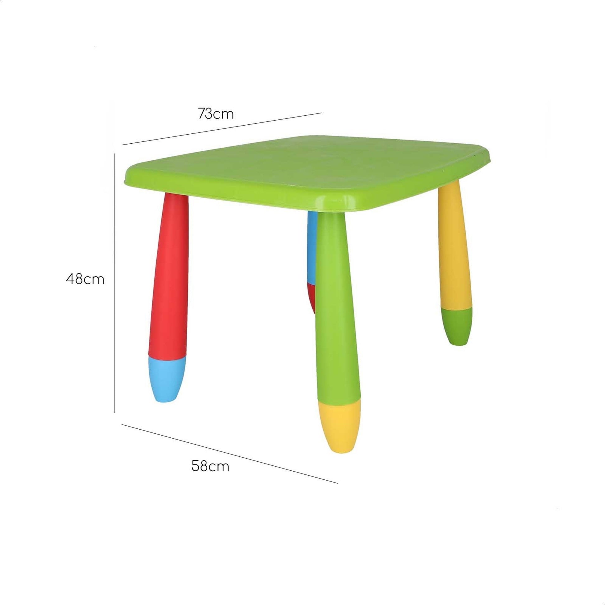 Mesita Infantil Rectangular Verde, Y 2 Sillas
