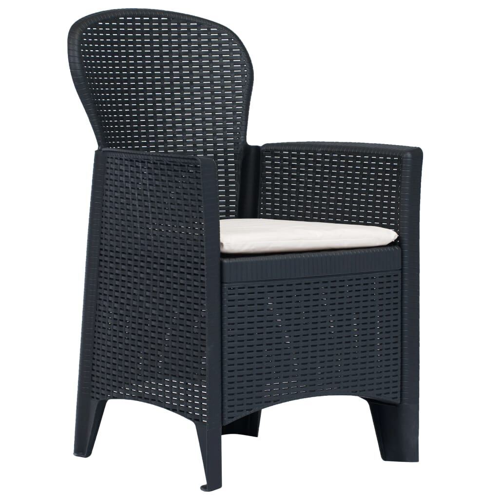 Vidaxl Comedor De Jardín 9 Piezas Plástico Aspecto De Ratán Antracita_1