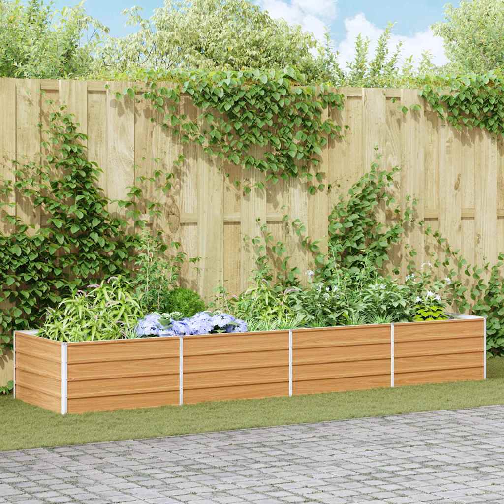 Arriate Elevado Marrón Claro 320 X 80 X 45 Cm Acero Galvanizado_1
