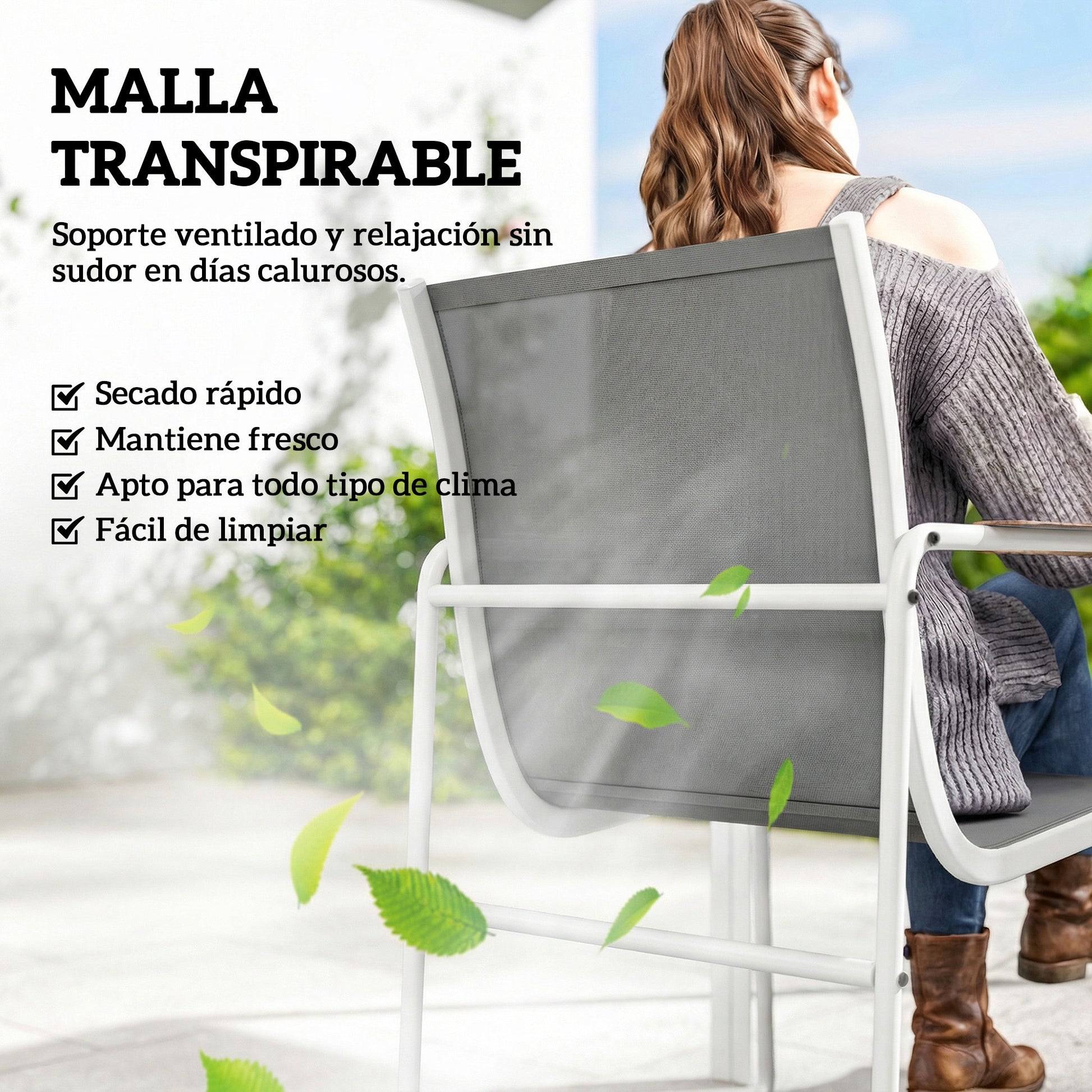 Outsunny Conjunto De Mesa Y Sillas Jardín De 7 Piezas_3