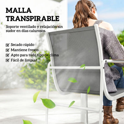 Outsunny Conjunto De Mesa Y Sillas Jardín De 7 Piezas_3