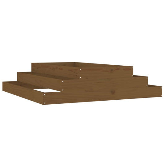 Jardinera Madera Maciza De Pino Marrón Miel 110x110x27 Cm_0