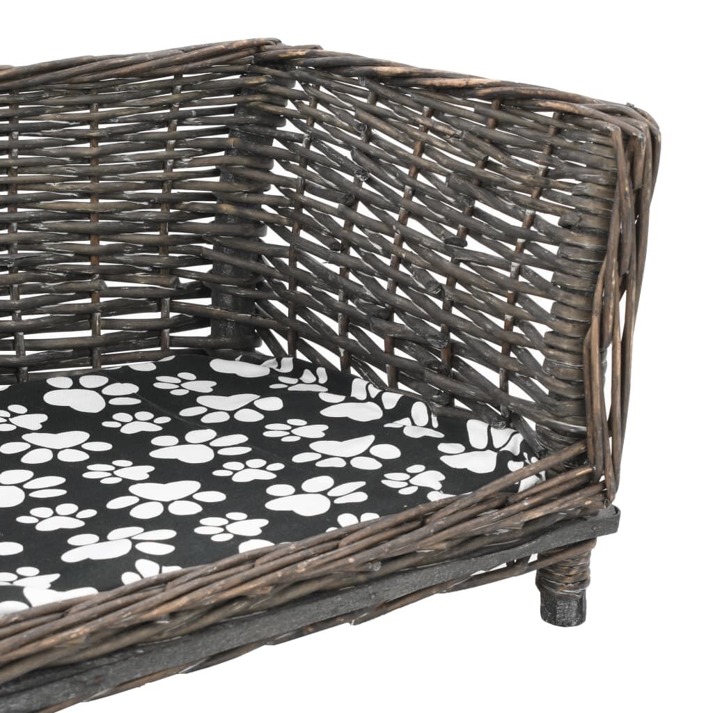 Vidaxl Cesta Para Perros Con Cojín Sauce Natural Gris 90x54x35 Cm_3
