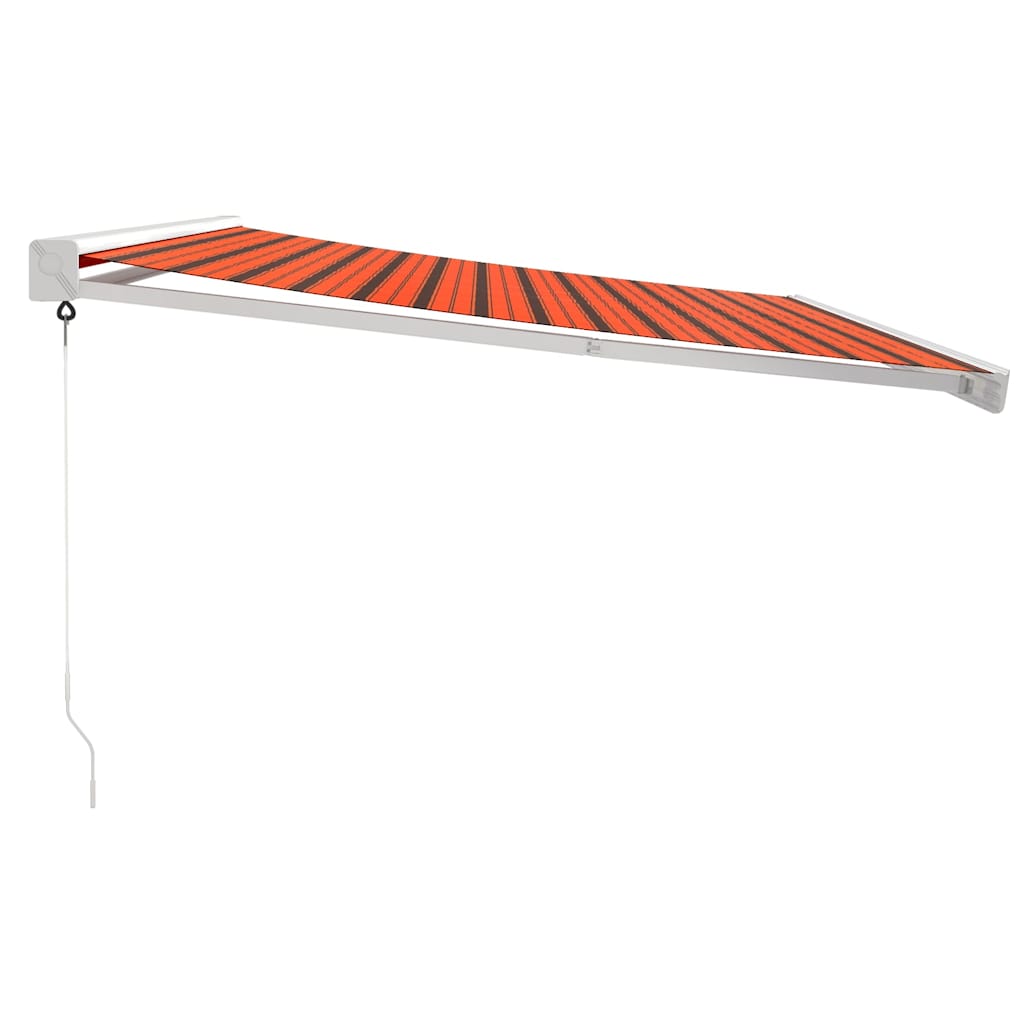 Toldo Retráctil Aluminio Y Tela Naranja Y Marrón 4x3 M_5