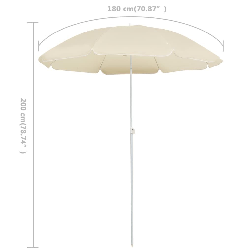 Vidaxl Sombrilla De Jardín Con Palo De Acero Arena 180 Cm_4