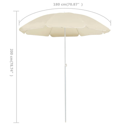 Vidaxl Sombrilla De Jardín Con Palo De Acero Arena 180 Cm_2