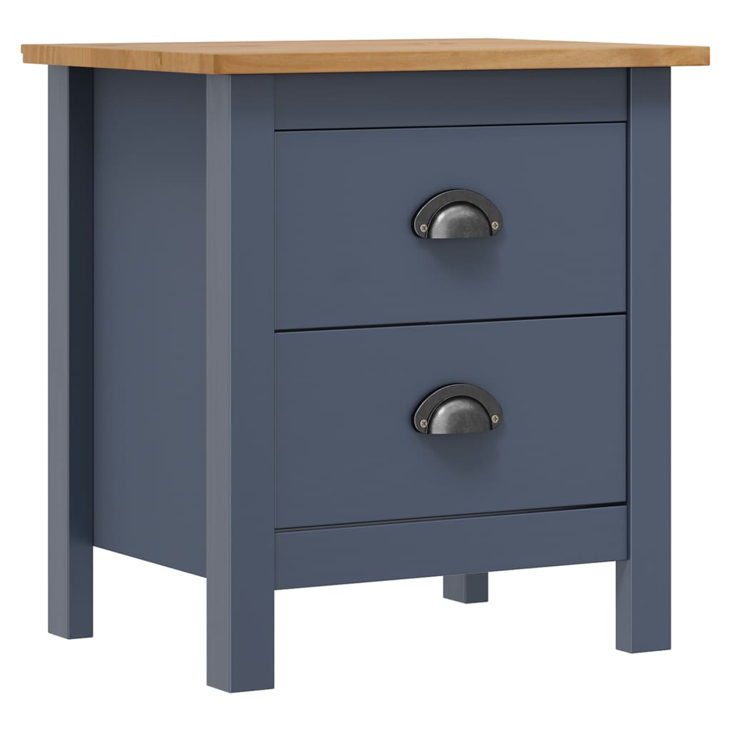 Mesitas De Noche Hill 2 Uds Madera De Pino Gris 46x35x49,5 Cm_0