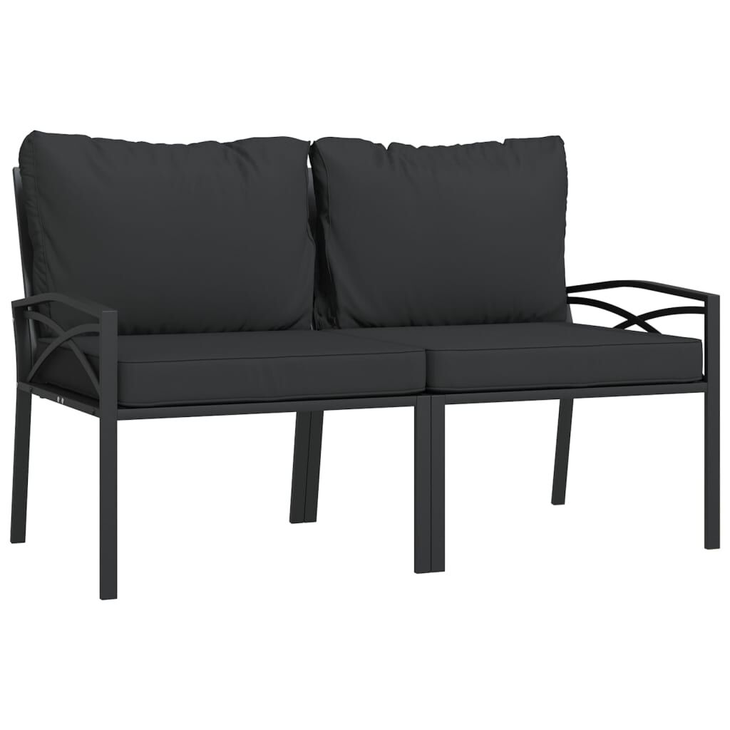 Vidaxl Sillas De Jardín 2 Uds Acero Con Cojines Gris 62x75x79 Cm_0