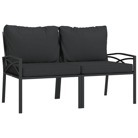 Vidaxl Sillas De Jardín 2 Uds Acero Con Cojines Gris 62x75x79 Cm_0