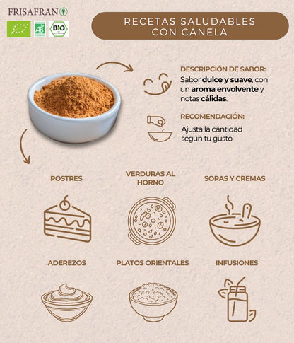 Canela Ceylan En Polvo Ecológica | Calidad | Frisafran 500 G_4