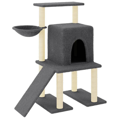 Vidaxl Rascador Para Gatos Con Postes De Sisal Gris Oscuro 96,5 Cm_0