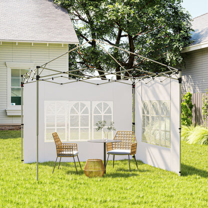 Outsunny Paredes Laterales Para Carpa De 2 Paneles 295x195 Cm Con Ventana Blanco_3