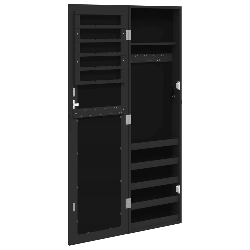 Vidaxl Espejo Con Joyero De Pared Negro 30x8,5x106 Cm_4