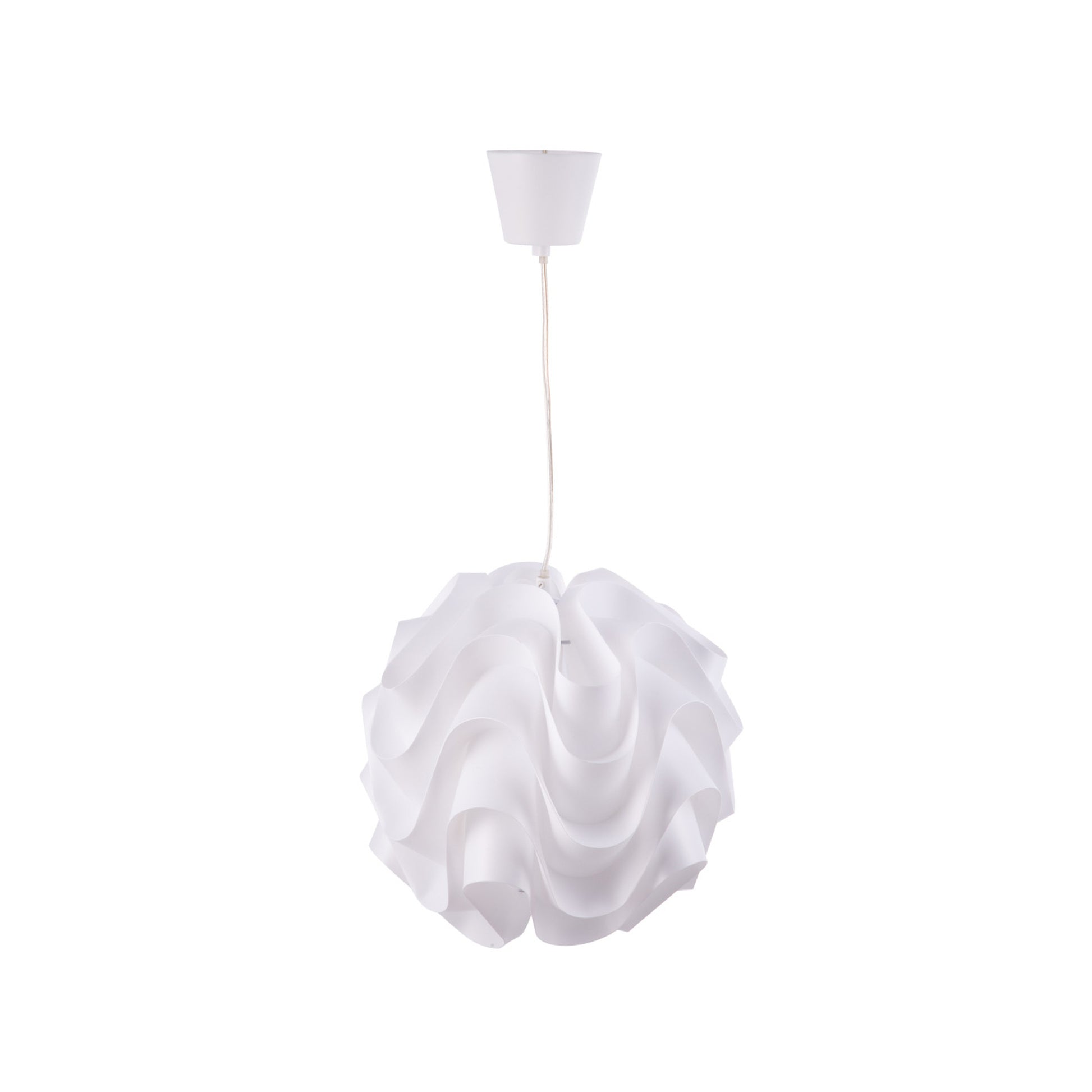 Lampara De Techo Modelo Happy, Pantalla Ligera Pvc, Ø33cm, Casquillo E27, Blanca_0