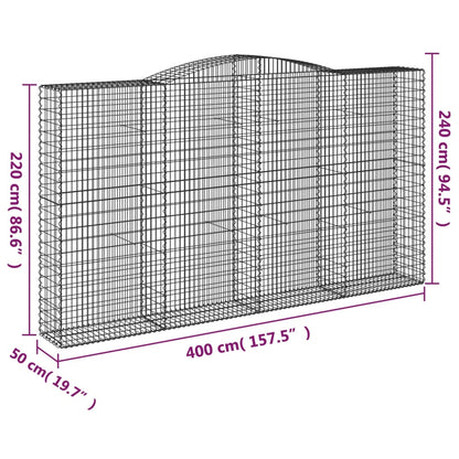 Cestas De Gaviones 4 Uds Forma De Arco Hierro 400x50x220/240 Cm_5