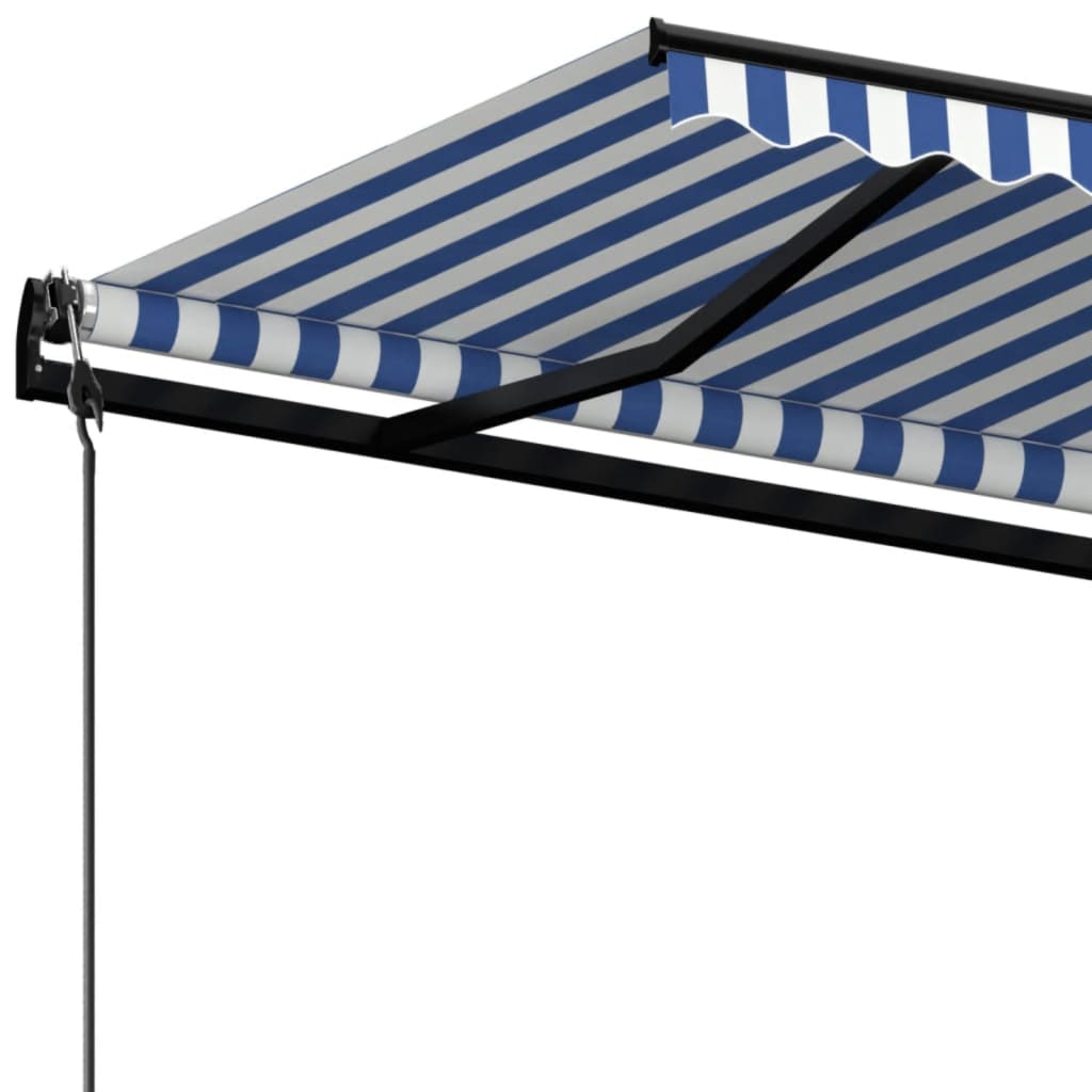 Toldo Automático Retráctil Azul Y Blanco 500x350 Cm_4