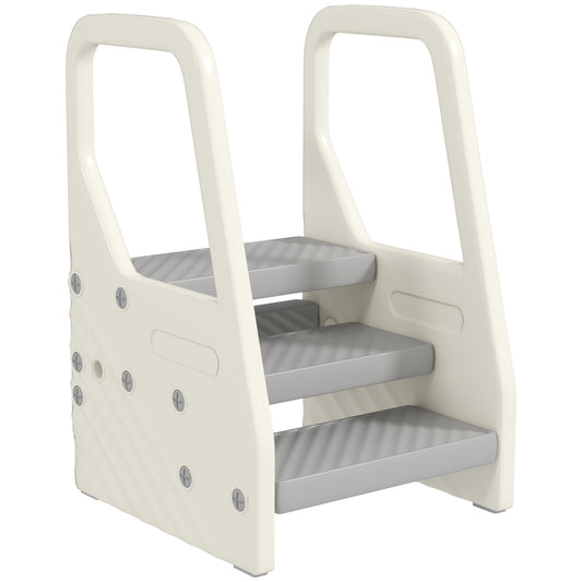 Taburete Para Niños Ajustable De 2 A 3 Peldaños Para Niños De 2-5 Años Gris_0