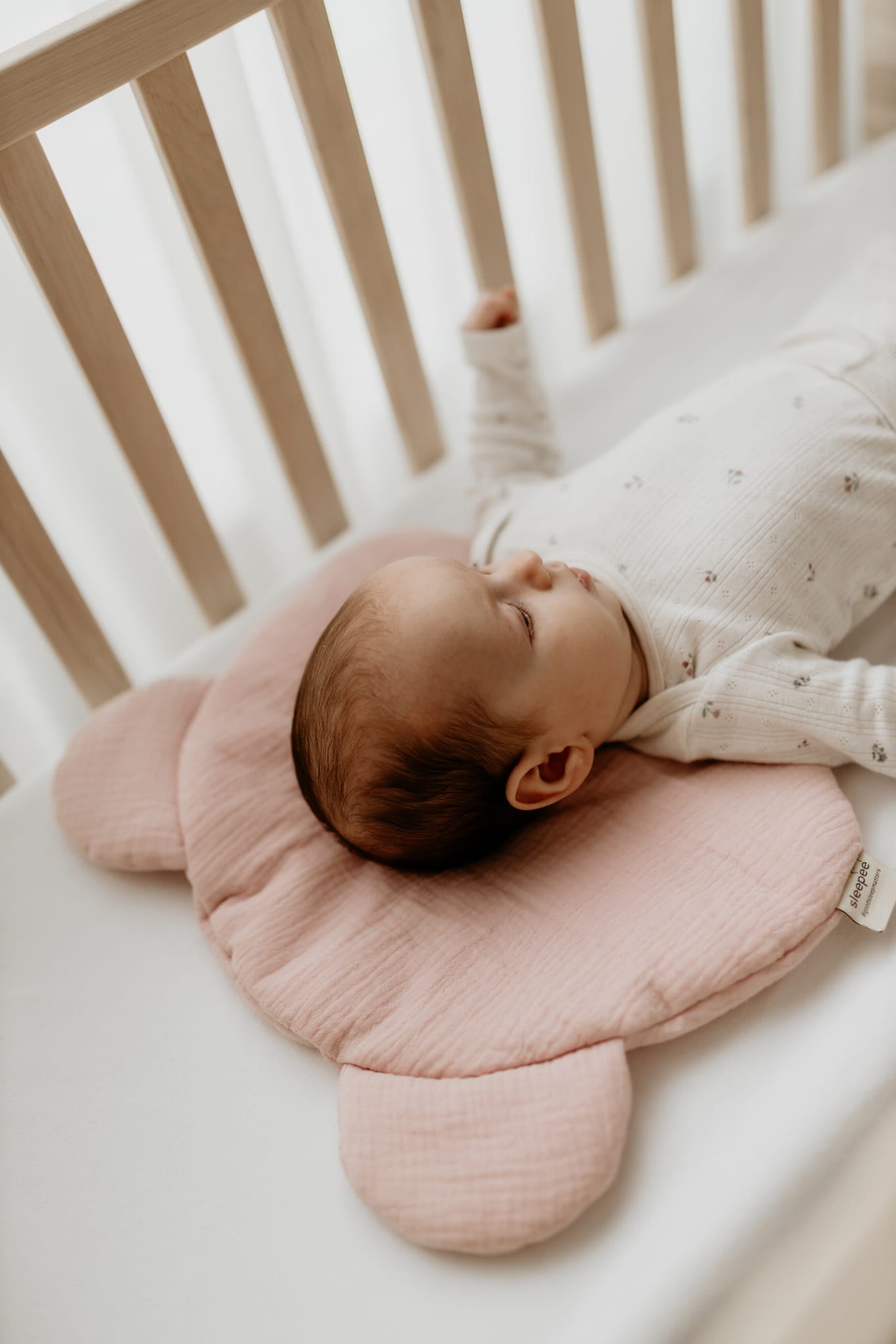 Almohada Plana Osito Para Bebe Muselina Rose