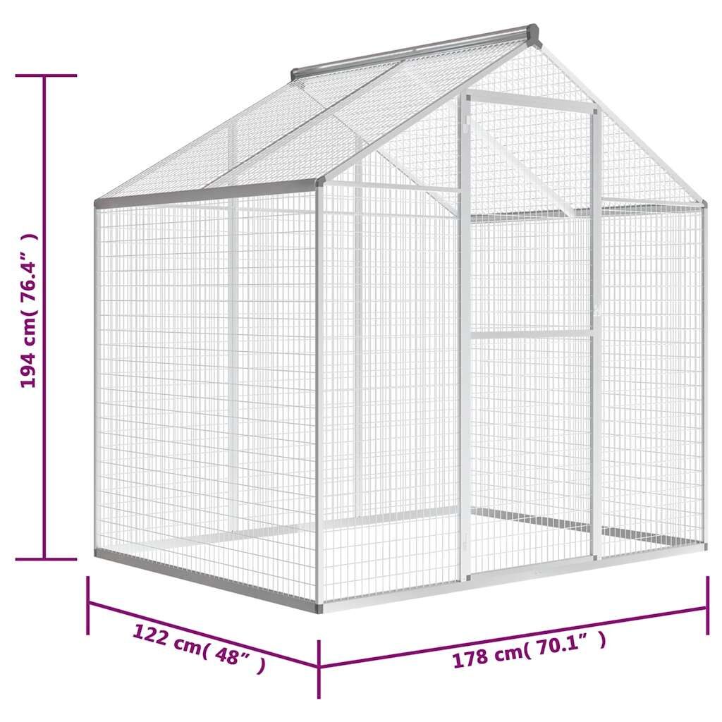 Vidaxl Pajarera De Exterior De Aluminio 178x122x194 Cm_4