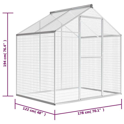 Vidaxl Pajarera De Exterior De Aluminio 178x122x194 Cm_4