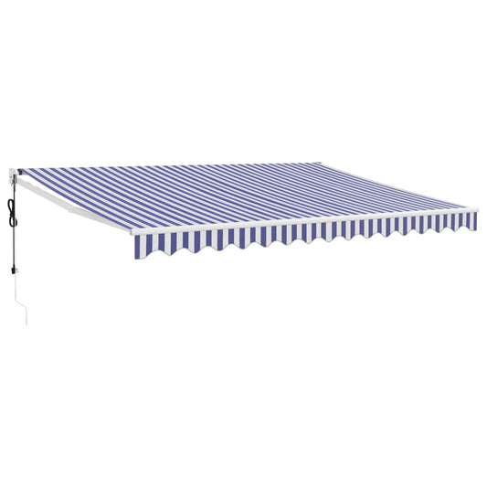 Toldo Retráctil Automático Azul Y Blanco 4x3 M_0