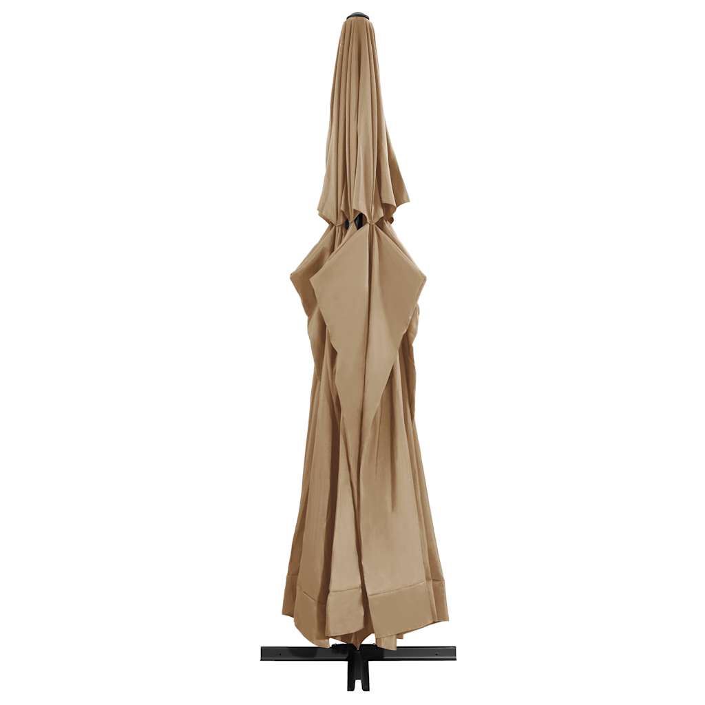 Sombrilla De Jardín Con Palo De Aluminio Taupe 600 Cm_1