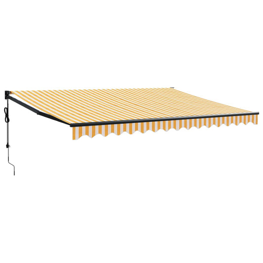 Toldo Retráctil Automático Amarillo Y Blanco 4,5x3 M_0