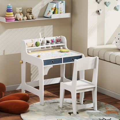Secretária Infantil Aiyaplay Mdf Branco 62,8x55,6x73,8 Cm 312-154v80wt_1