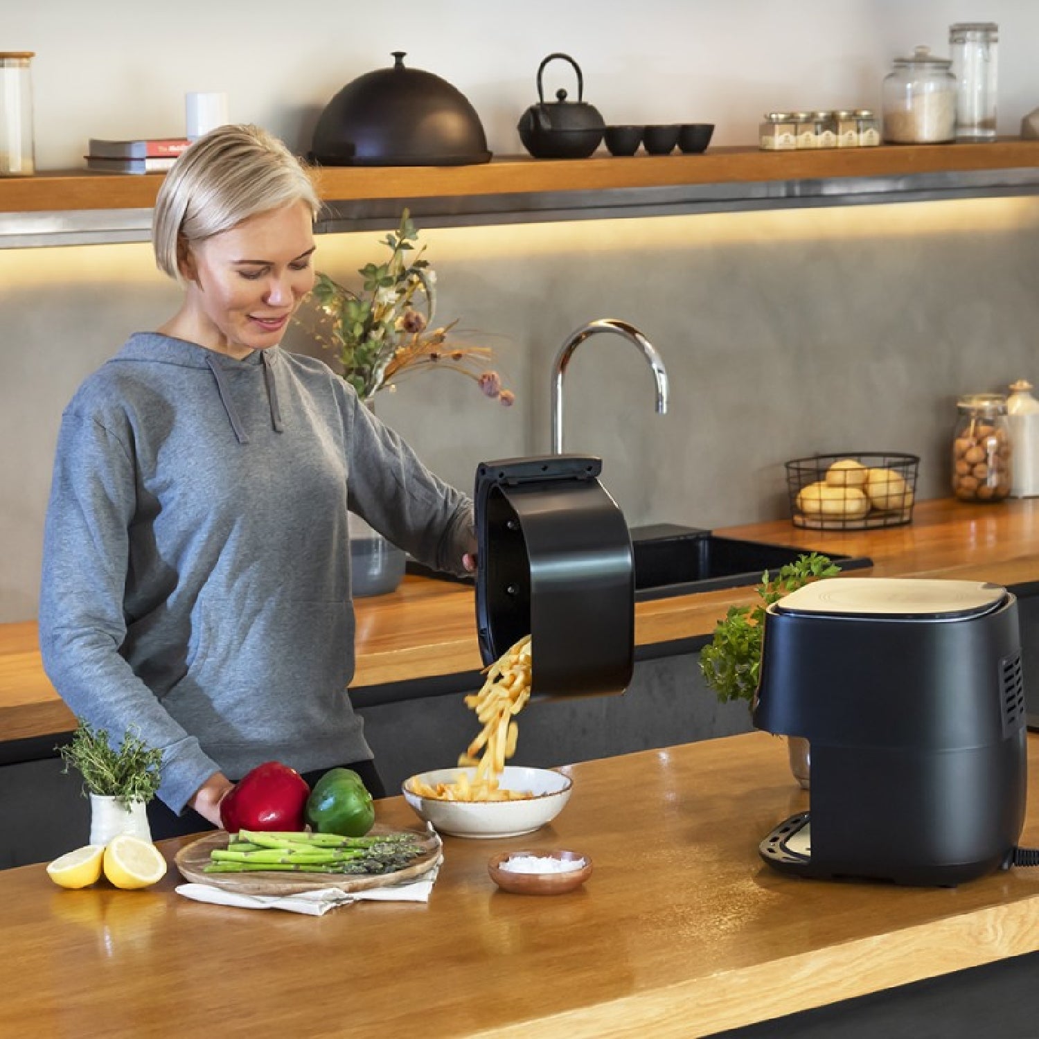 Freidora Sin Aceite 5,5 L De Aire Caliente Con Báscula Cecofry Advance Precision X. 1700 W, Dietética, Táctil, Temporizador, Temperatura Regulable,_4