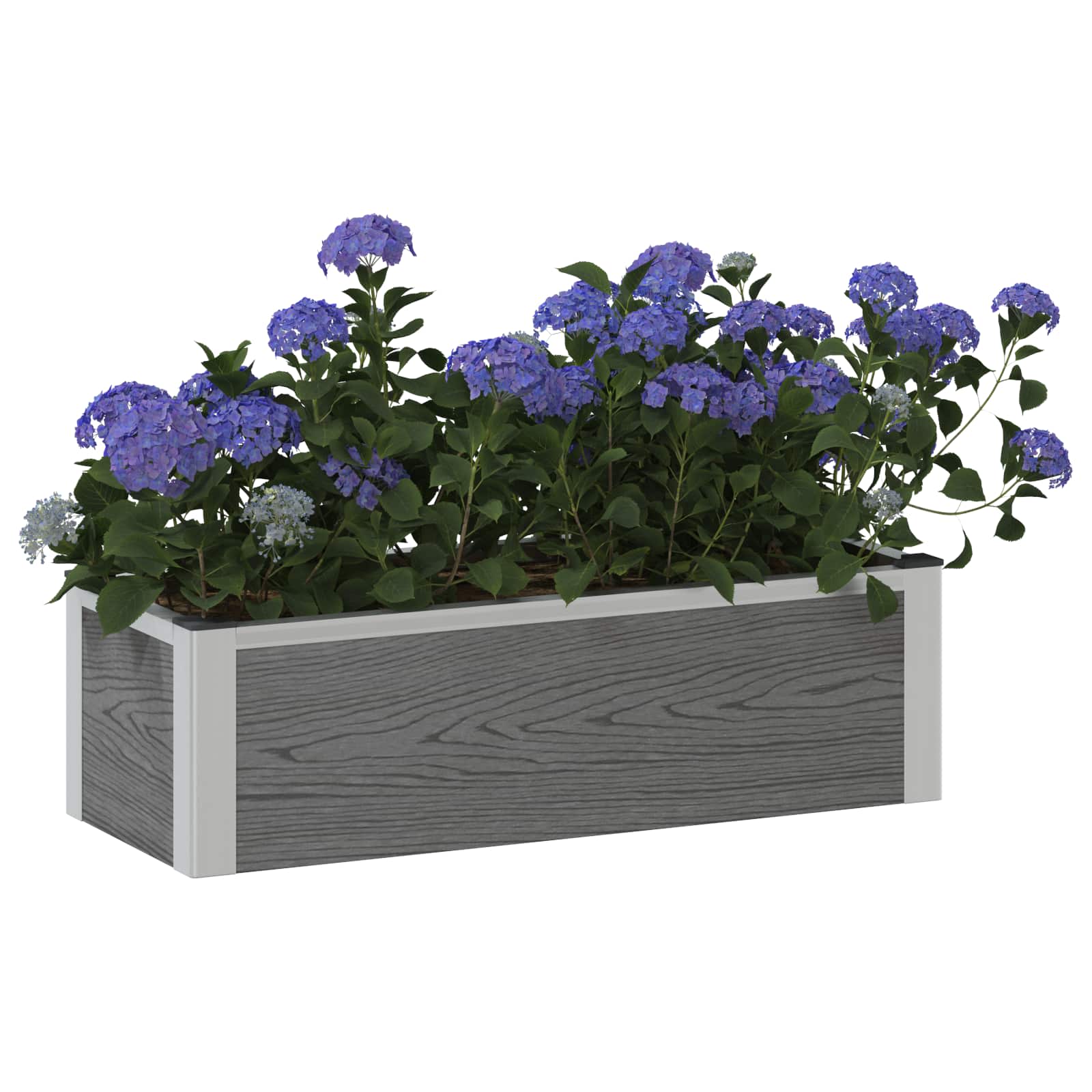 Arriate Elevado Gris 75 X 30 X 22 Cm Wpc Y Aluminio_2