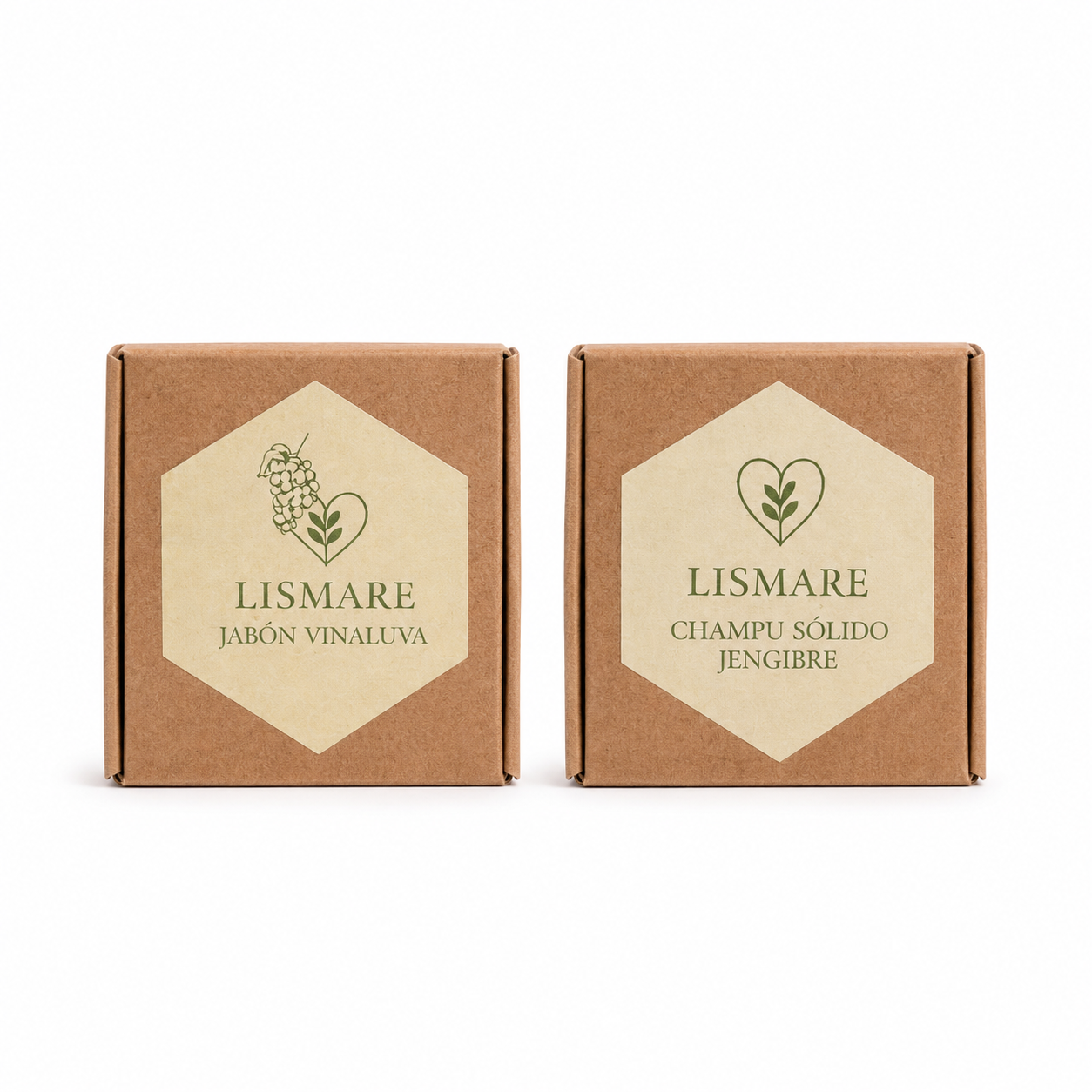 Pack Baño Sostenible Lismare: jabón sólido uva+ champú sólido jengibre_0