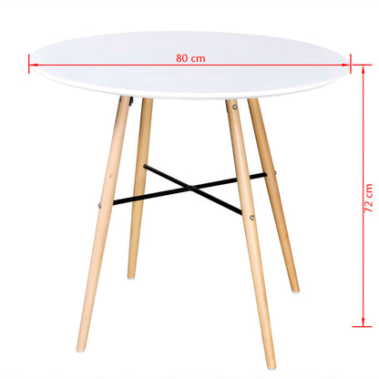 Mesa De Comedor Redonda Mdf Blanca_1