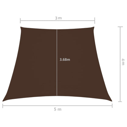 Vidaxl Toldo De Vela Trapezoidal De Tela Oxford Marrón 3/5x4 M_2