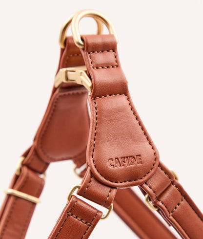 Cafide Arnés De Cuero Vegano step-in Marrón. Modelo Jala. Talla Xs_1