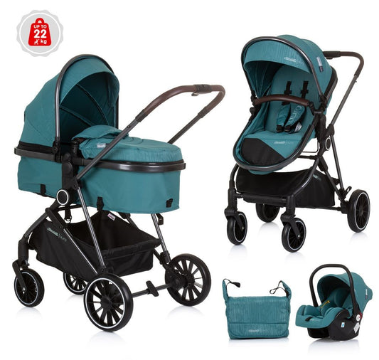 Carrito De Bebé Trio Convertible Aura Hasta 22 Kg Teal_0