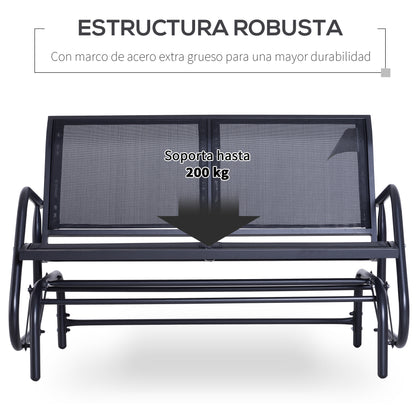 Banco Balancín Outsunny Black 120x70x85 Cm Metal_5