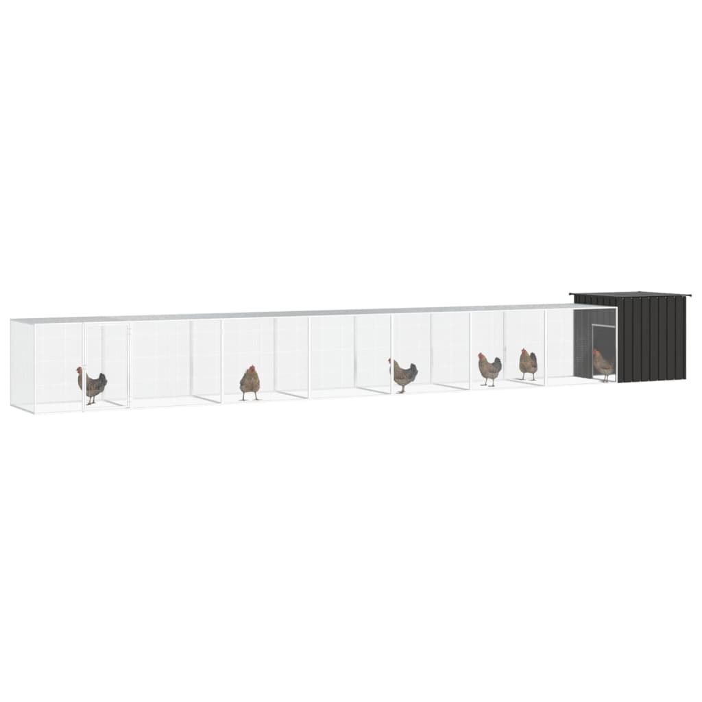 Vidaxl Jaula De Gallinas Acero Galvanizado Antracita 800x91x100 Cm_1