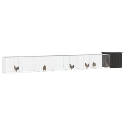 Vidaxl Jaula De Gallinas Acero Galvanizado Antracita 800x91x100 Cm_1