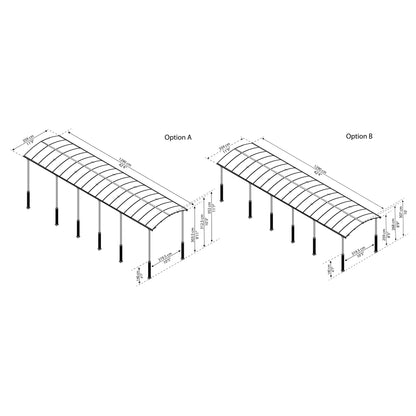 Cochera Carport Alpine 1290x359x307 cm alta
