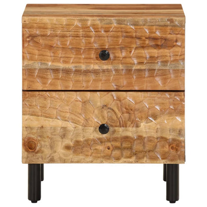 Mesita De Noche De Madera Maciza De Acacia 40x33x46 Cm_2