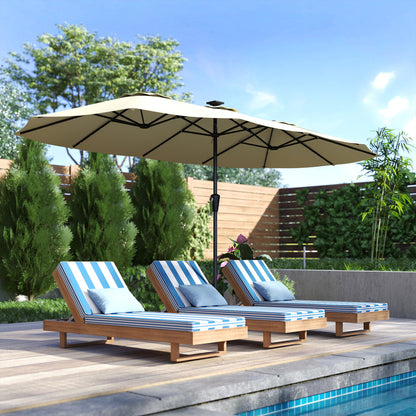 Outsunny Sombrilla Doble 4x2 M Con 36 Luces Led Manivela Upf50+ Beige_4