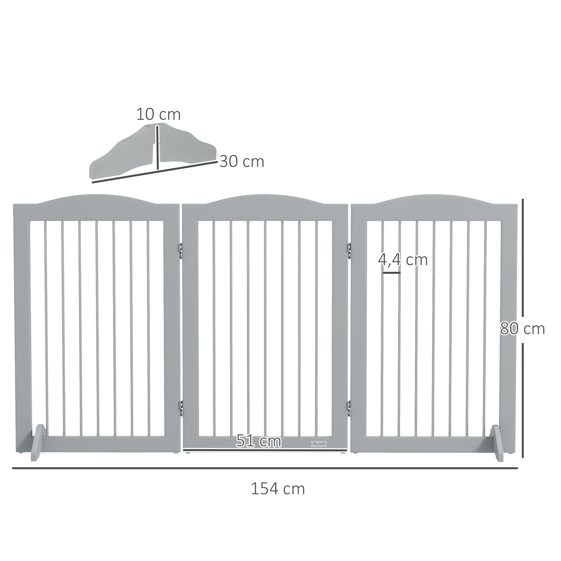 Pawhut Barrera De Seguridad Para Perros Plegable 154x30x80 Cm Con Soporte De Pie_2