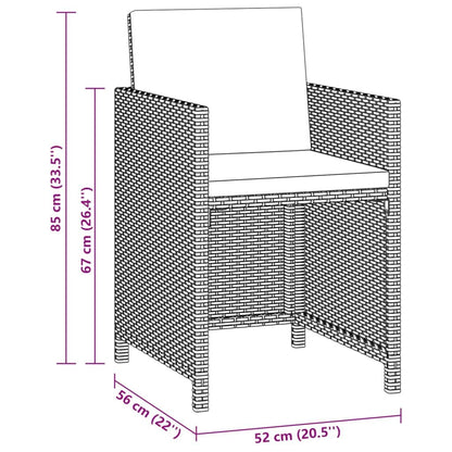 Vidaxl Set Comedor Para Jardín 3 Pzas Y Cojines Ratán Sintético Gris_2