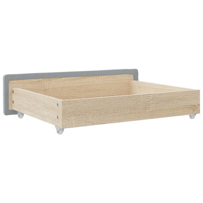 Cajones De Cama 2 Uds Madera De Ingeniería Y Tela Gris Claro / Vetonek_3