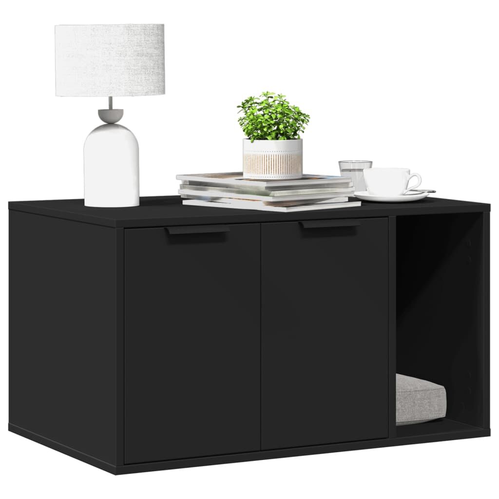 Vidaxl Mueble Arenero Para Gatos Madera Ingeniería Negro 80x50x45 Cm_1
